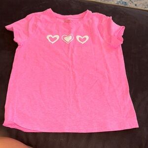 Cat & Jack Pink Tee with Heart Accents